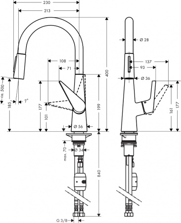 ��������� Hansgrohe Talis S 72813000 ��� �������� �����