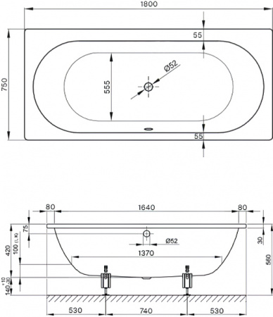 �������� ����� Bette Starlet 1430-000 PLUS 180x75 � ��������������� ���������