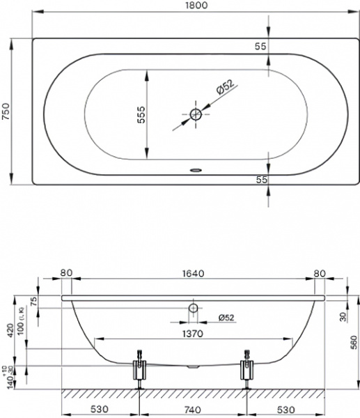 �������� ����� Bette Starlet 1430-000 PLUS 180x75 � ��������������� ���������