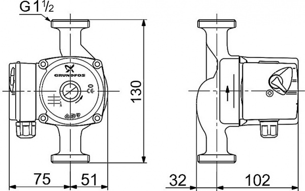�������������� ����� Grundfos UPS 25-50 130