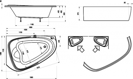 ��������� ����� Ravak Love Story II C751000000 L 200x140