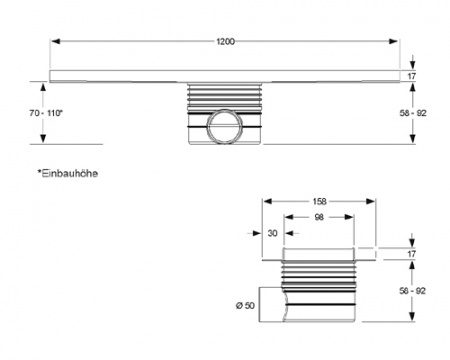 ������� ����� (����) Mepa Duschrinne (1200��) 150307