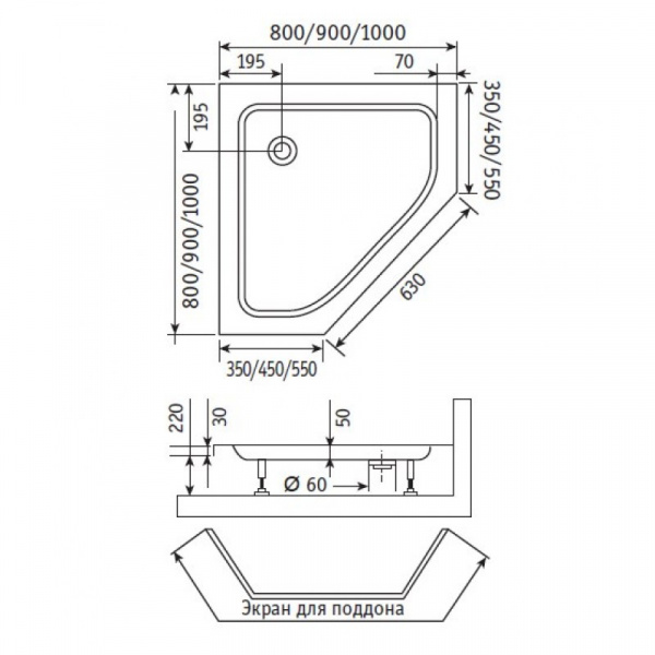������� ������ RGW Hotel HO-82 900x900x1950 ������� ����, ������ �������
