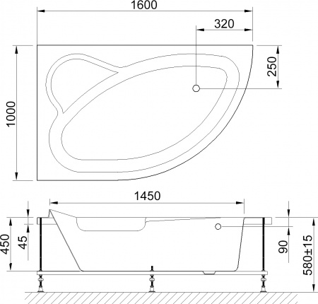 ��������� ����� Royal Bath Alpine RB 819101 160x100 L