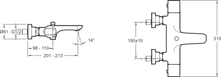 ��������� Jacob Delafon Aleo E72286-CP ��� ����� � �����