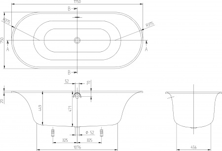��������� ����� Villeroy & Boch Cetus UBQ175CEU7V-01 175�75, ���������� �����