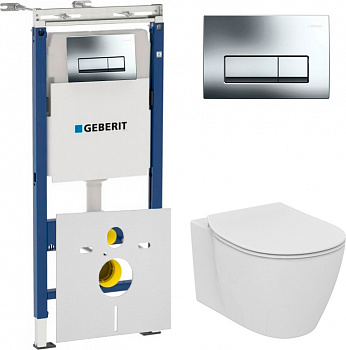 ��������  ������� ����������� ��� �������� Geberit Duofix ���������� 458.125.21.1 4 � 1 � ������� ����� + ������-������� Ideal Standard Connect E77240