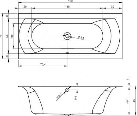 ��������� ����� Riho Linares 160x70 R