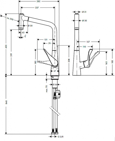 ��������� Hansgrohe Metris 14820800 ��� �������� �����