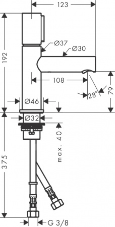 ��������� Axor Uno 45015000 ��� ��������, ����