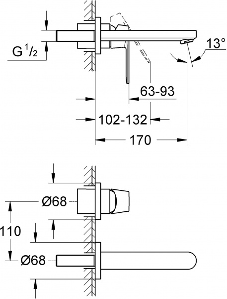 ��������� Grohe Eurosmart Cosmopolitan 19381000 ��� ��������