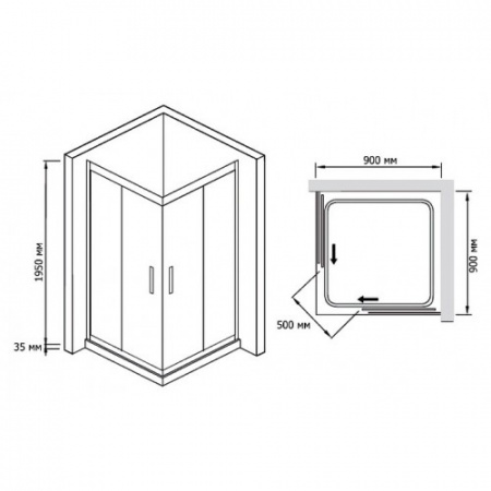 ������� ������ RGW Hotel HO-31 900x900x1950 ������� ����, ������ ������