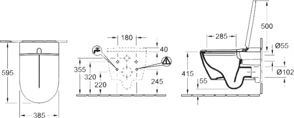     Villeroy & Boch Viclean V0E100R1  ,    +     Villeroy & Boch 92242700 +  