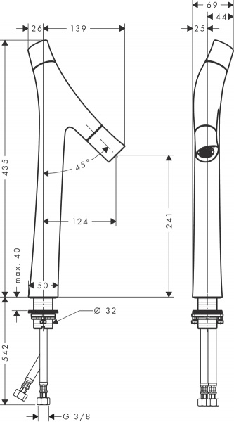 ��������� Axor Starck Organic 12013140 ��� ��������, ����������� ������