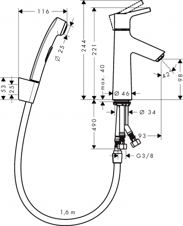 ��������� Hansgrohe Talis S 72290000 ��� �������� � ������������� �����, ����
