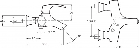 ��������� Jacob Delafon Symbol E71680-CP ��� ����� � �����