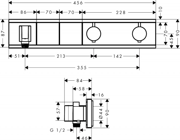 ��������� Hansgrohe RainSelect 15355600 ��� ����, ������ - ����