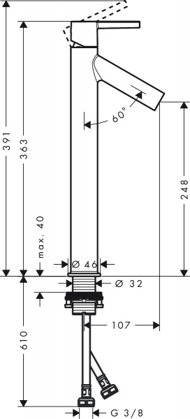 ��������� Axor Starck 10103140 ��� ��������, ����������� ������