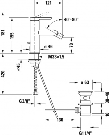 ��������� Duravit C.1 C12400001010 ��� ����, ����