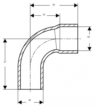 ����� Viega 95001A BB 90� DN 18