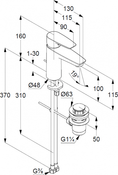 ��������� Kludi Pure&Solid 342900575 ��� ��������