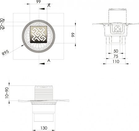   Berges Wasserhaus Zentrum Antik 094464 10x10 , 