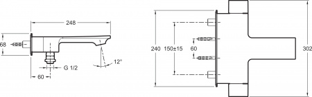 ��������� Jacob Delafon Stance E9100-CP ��� ����� � �����