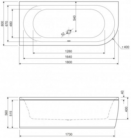 ��������� ����� Cezares Metauro Corner 180�80 L