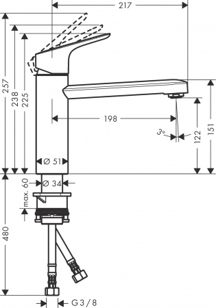 ��������� Hansgrohe Focus M43 71816000 ��� �������� �����, ����