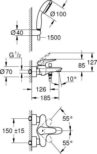 ��������� Grohe Eurostyle 2372930A ��� ����� � �����