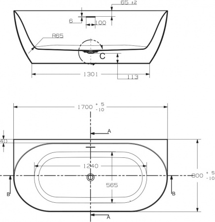 ��������� ����� Art&Max Ovale AM-OVA-1700-800 170x80