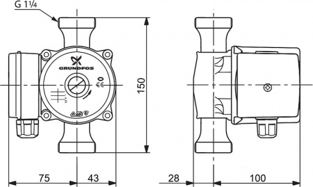 �������������� ����� Grundfos UP 20-30 N 150