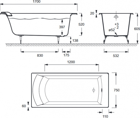 �������� ����� Jacob Delafon Biove E2930 ��� ����� + ����� � ����-�������