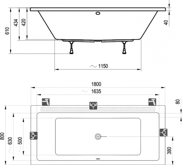 ��������� ����� Ravak Formy 01 180x80 � �������