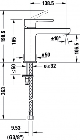 ��������� Duravit B.2 B21020002010 ��� ��������, ����