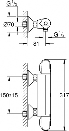 ��������� Grohe Grohtherm 1000 New 34143003 ��� ���� + �������� ��� ������������� ������������