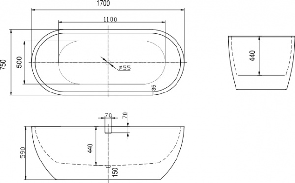 ��������� ����� Art&Max AM-218-1700-750 170x75