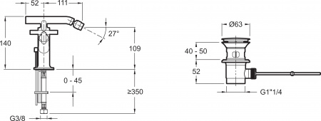 ��������� Jacob Delafon Purist E14596-3-CP ��� ����
