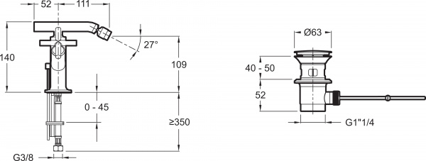 ��������� Jacob Delafon Purist E14596-3-CP ��� ����