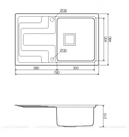 ����� �������� Omoikiri Mizu 78-1-R ����������� �����