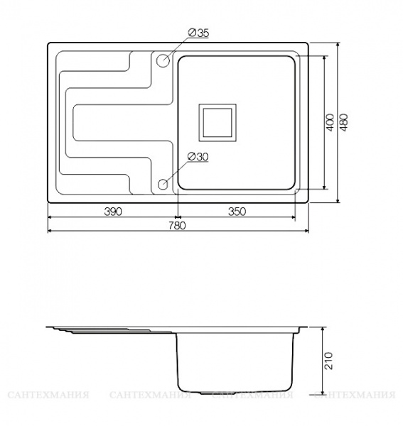 ����� �������� Omoikiri Mizu 78-1-R ����������� �����