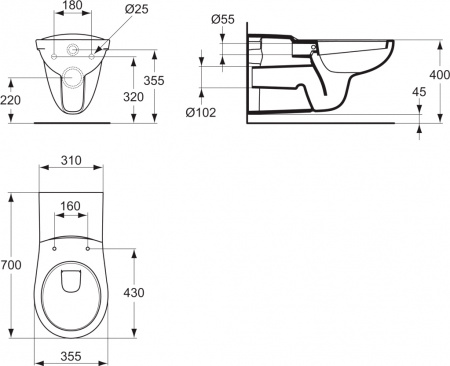   Ideal Standard Contour P243001 + S406501