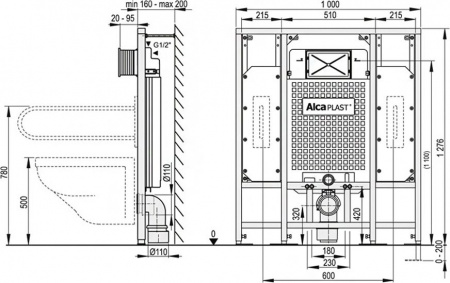 ������� ����������� ��� �������� AlcaPlast Sadromodul A101/1300H