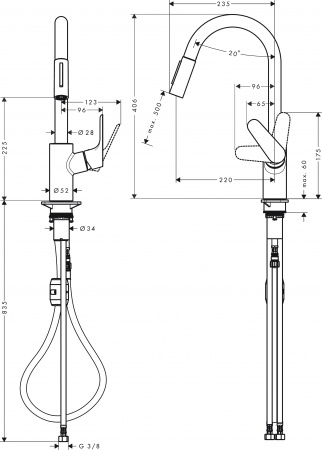 ��������� Hansgrohe Focus M41 31833800 ��� �������� �����, �����