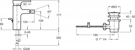 ��������� Jacob Delafon Strayt E98338-CP ��� ����