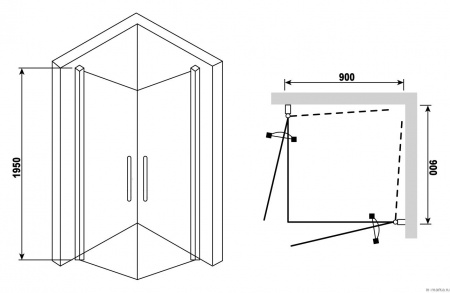 ������� ������ RGW Leipzig LE-31 900x900x1950, ������� ����, ������ ������