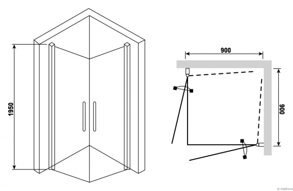 ������� ������ RGW Leipzig LE-31 900x900x1950, ������� ����, ������ ������