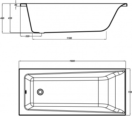��������� ����� Cersanit Lorena 160x70 ������ ����� + ����-�������