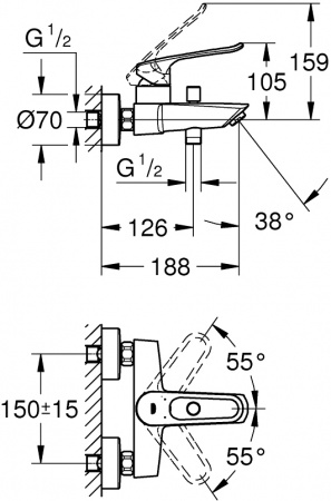 ��������� Grohe Eurosmart 25241003 ��� ����� � �����