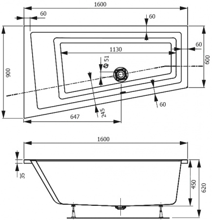��������� ����� Vagnerplast Cavallo offset 160x90 L